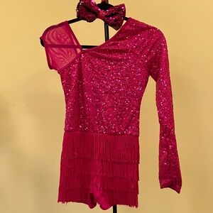 Weissman Fuchsia Dance Costume with Sequins